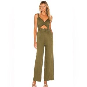 Tularosa / Kimi jumpsuit in green cutout army green small